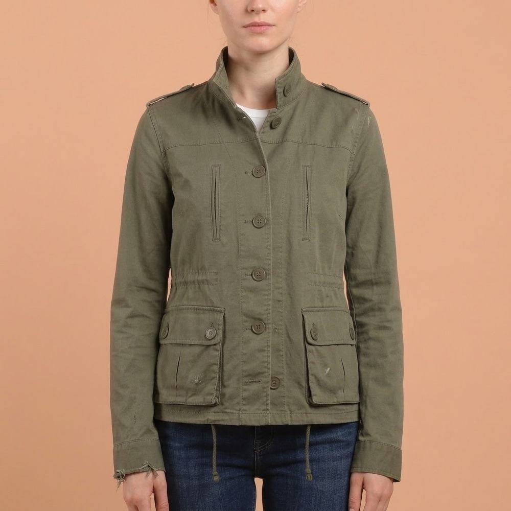 Calvin Klein Jeans Utility Jacket Women M Olive Cotton Stretch